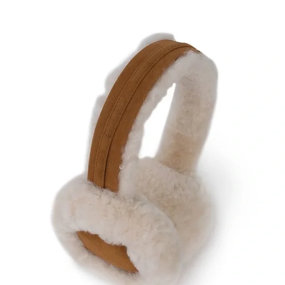 *** Reserved*** UGG Chestnut Real Shearling Suede Earmuffs NWT - Picture 4 of 9